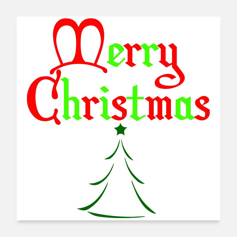 Frohe Weihnachts-Gotikbaum Poster 60x60 cm