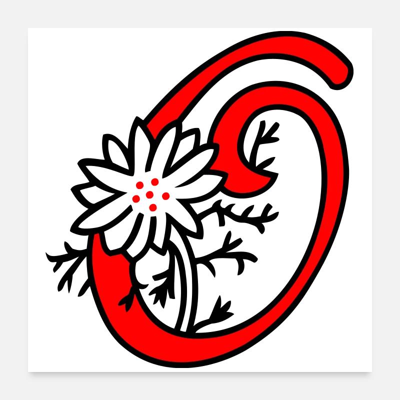 Letter O Initial Poster 24" x 24" (60x60 cm)