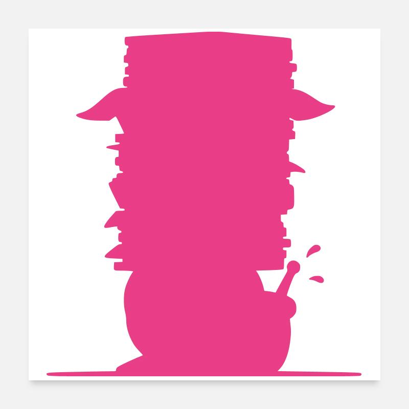 Snail Stack of Books Flat Icon Poster 24" x 24" (60x60 cm)