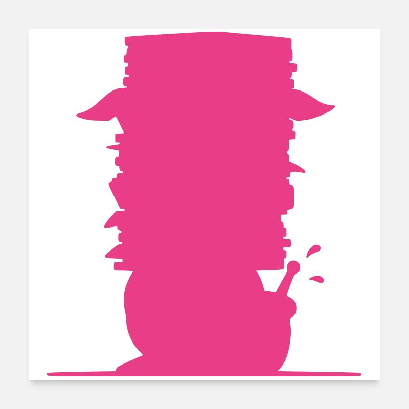 Snail File Stack Silhouette Poster 24" x 24" (60x60 cm)