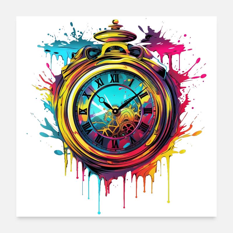 Uhr - Zeit - Zeitlos Poster 60x60 cm