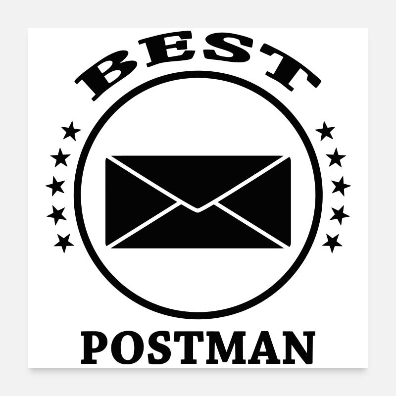 World's Best Postman Poststamp Poster 24" x 24" (60x60 cm)