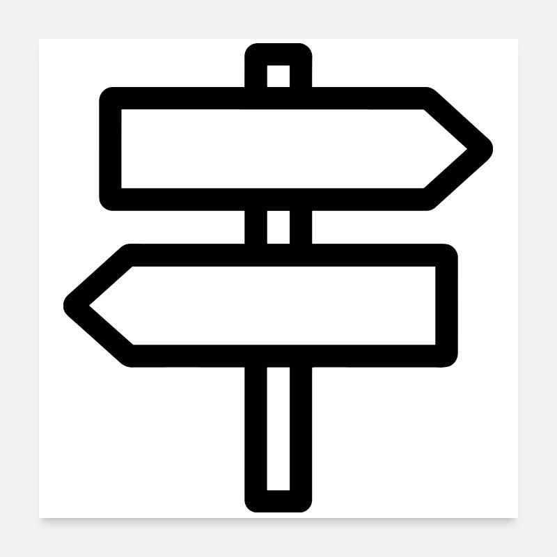 panneau direction Poster 60 x 60 cm