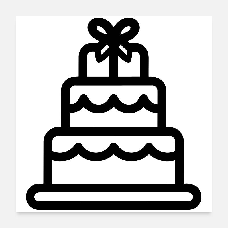 gâteau de mariage Poster 60 x 60 cm