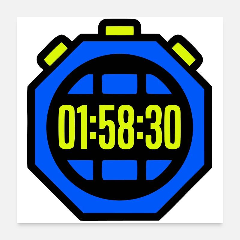 Stopwatch Best Time Half Marathon Poster 24" x 24" (60x60 cm)