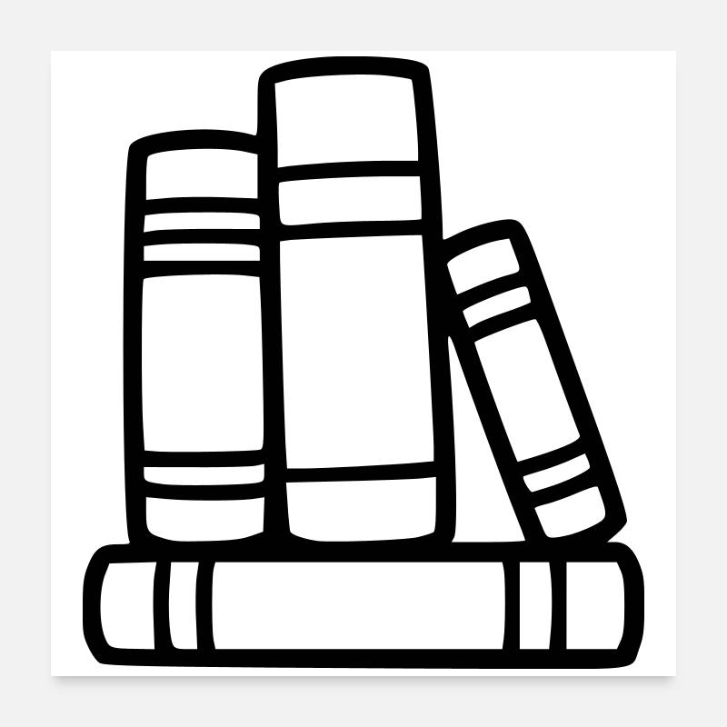 Club de lecture Book Stack Bibliothèque des enseignants Poster 60 x 60 cm