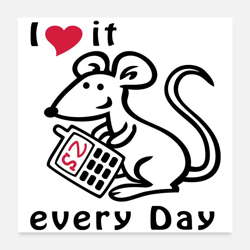 Mobile Phone, Mouse, Chat Poster 24" x 24" (60x60 cm)