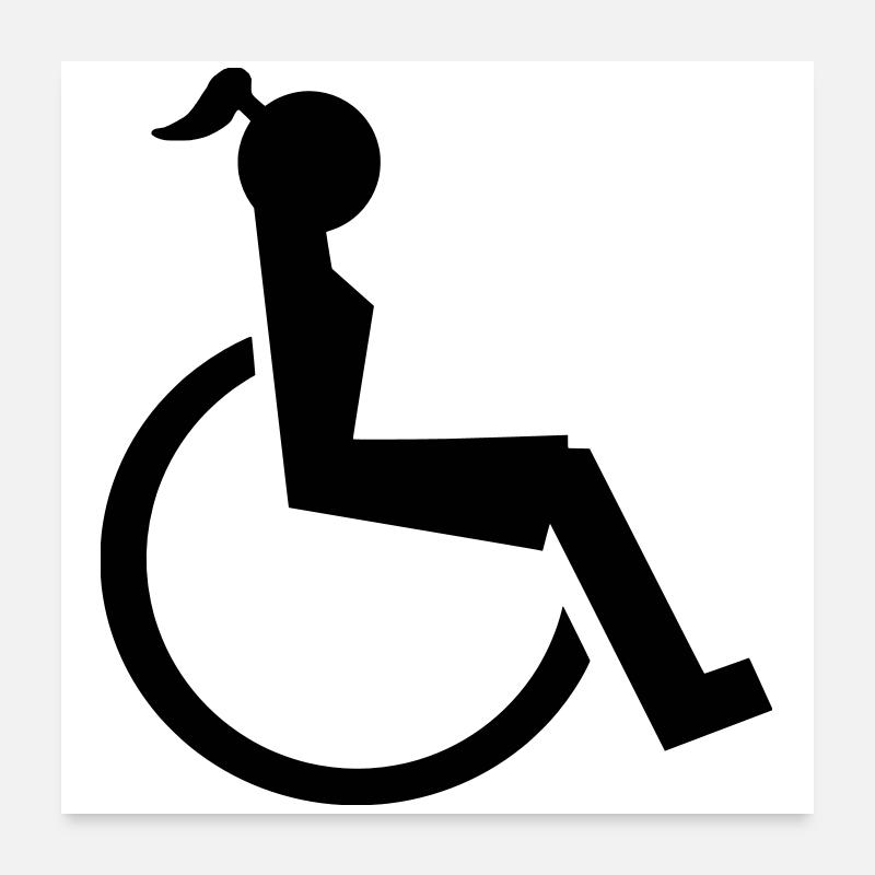 Dame im Rollstuhl Illustration # Poster 60x60 cm