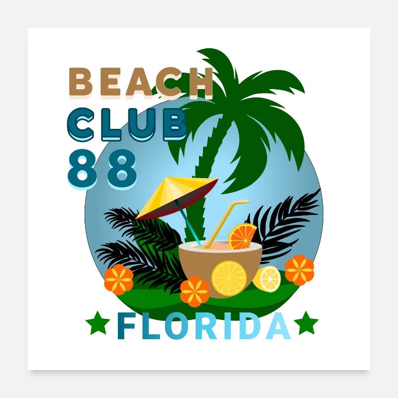 CLUB DE PLAGE FLORIDE Poster 60 x 60 cm