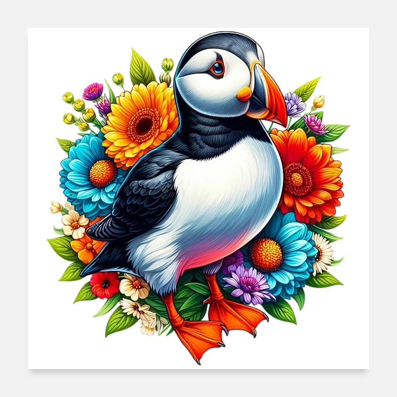 Papageitaucher Poster 60x60 cm