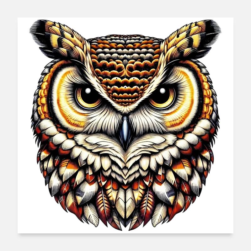 Hibou Poster 60 x 60 cm
