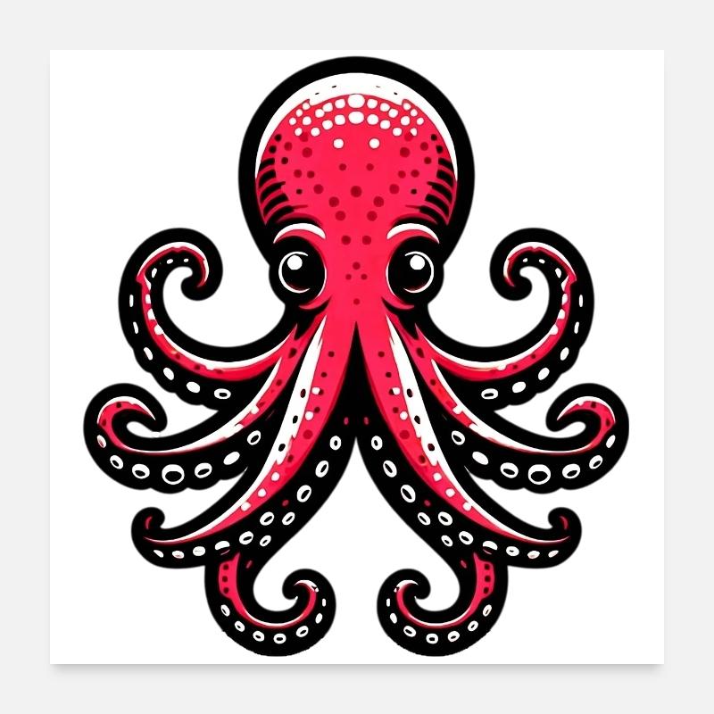 Krake Poster 60x60 cm