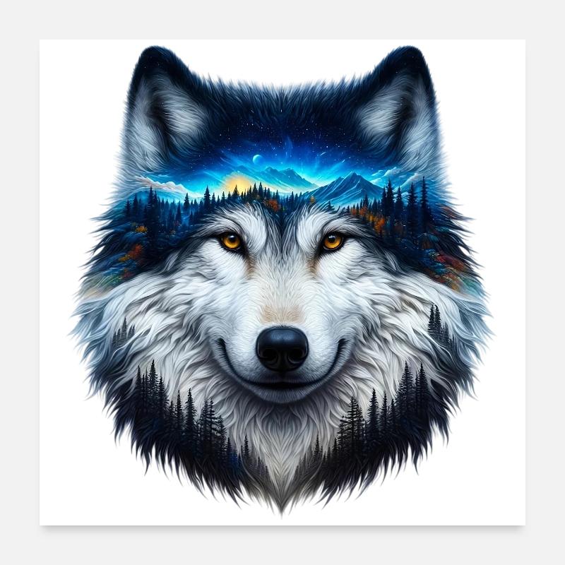 Wolf Poster 60x60 cm