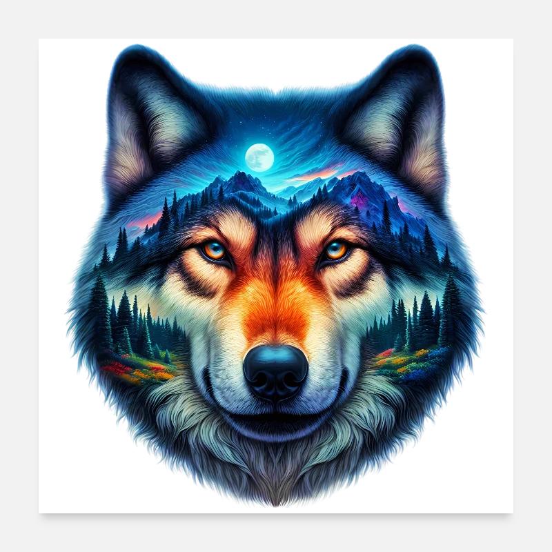 Loup Poster 60 x 60 cm