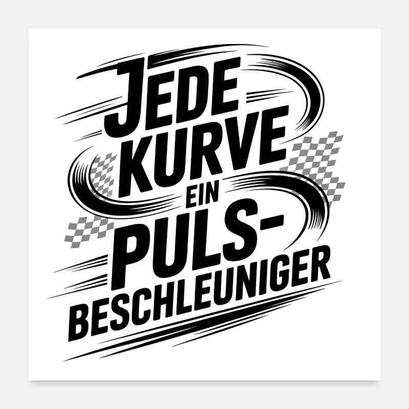 Every curve is a pulse accelerator - Poster 24" x 24" (60x60 cm) - white