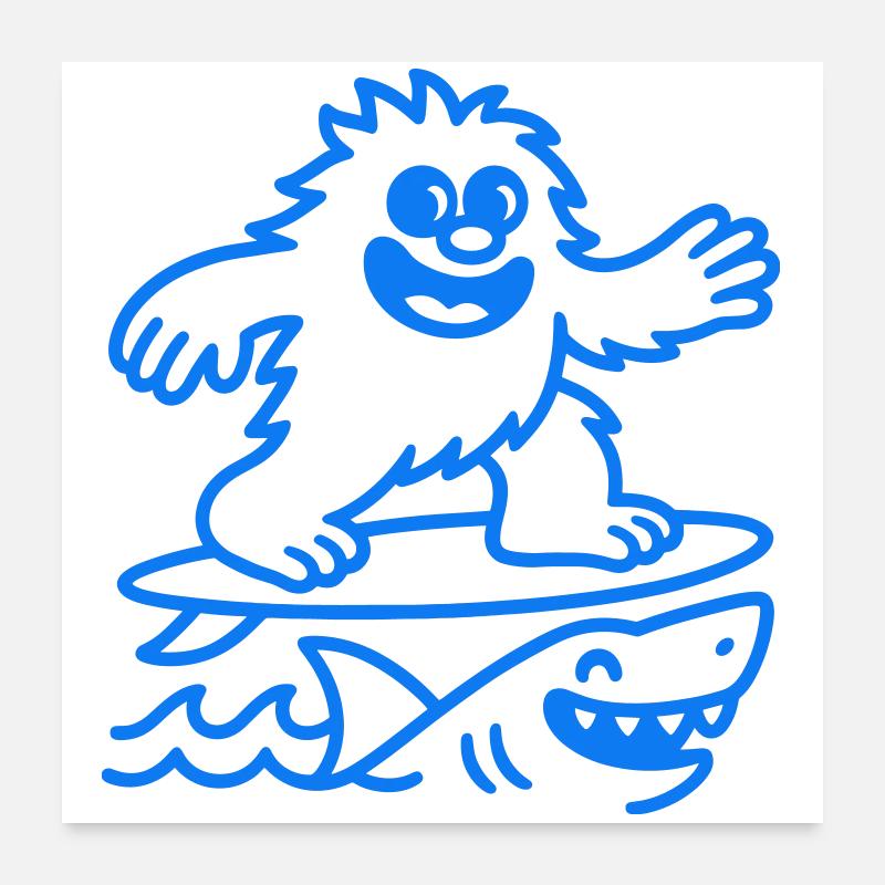 Surf Monster Poster 24" x 24" (60x60 cm)