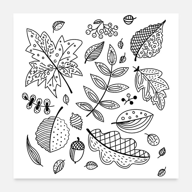 Feuilles d’automne Poster 60 x 60 cm