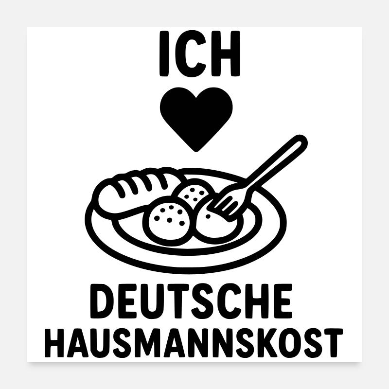 Deutsche Hausmannskost Poster 60x60 cm