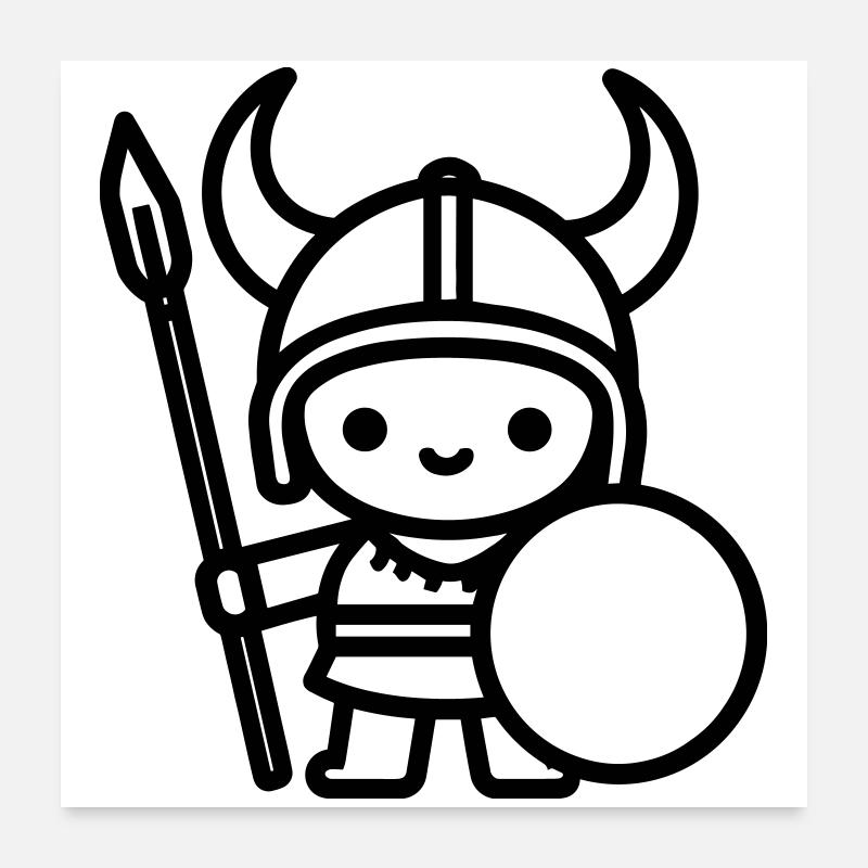 guerrier Poster 60 x 60 cm