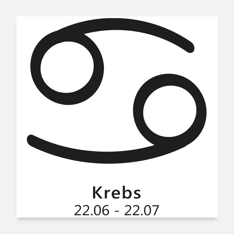 Krebs Crab Sternzeichen Symbol Kosmos Poster 60x60 cm