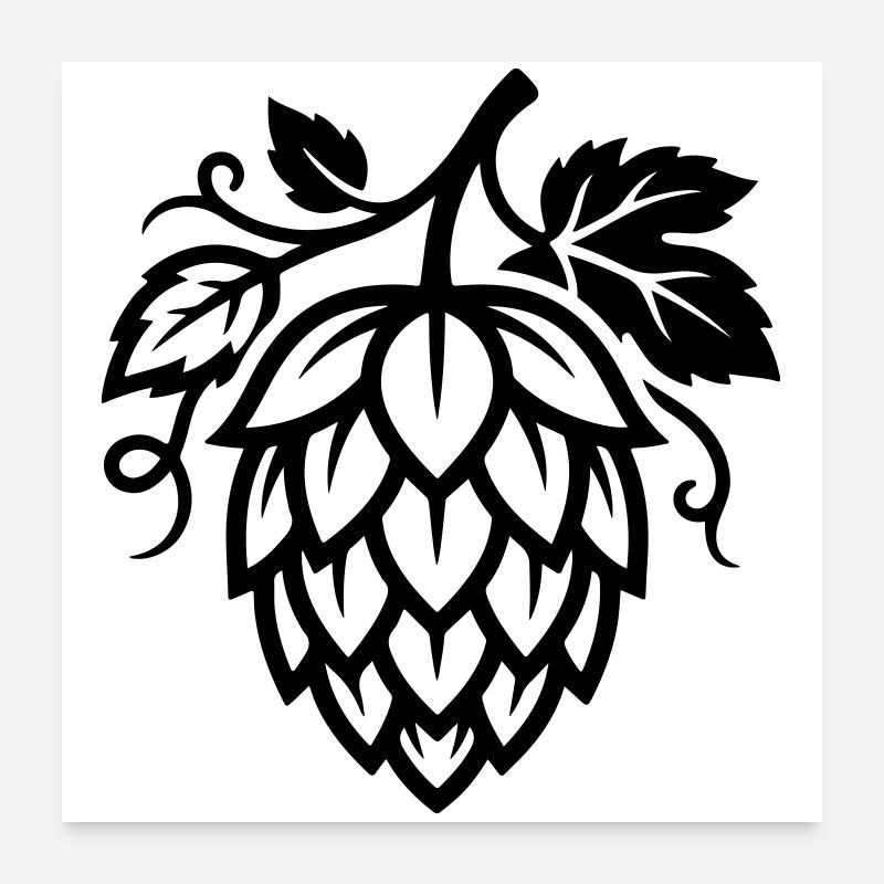 Hops Symbol Brewery Poster 24" x 24" (60x60 cm)