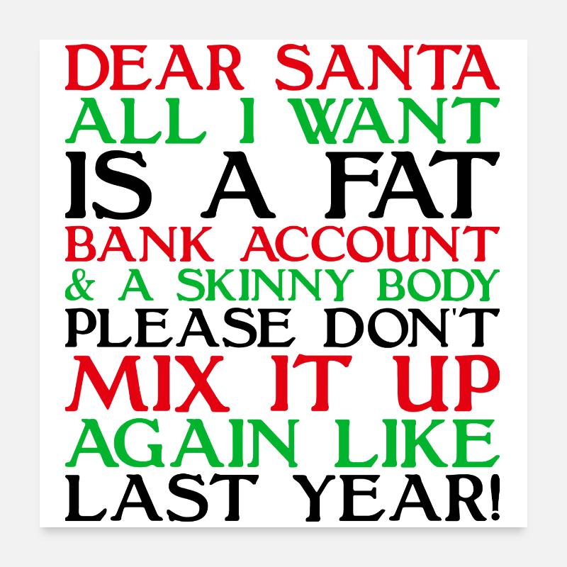 Cher Père Noël Poster 60 x 60 cm