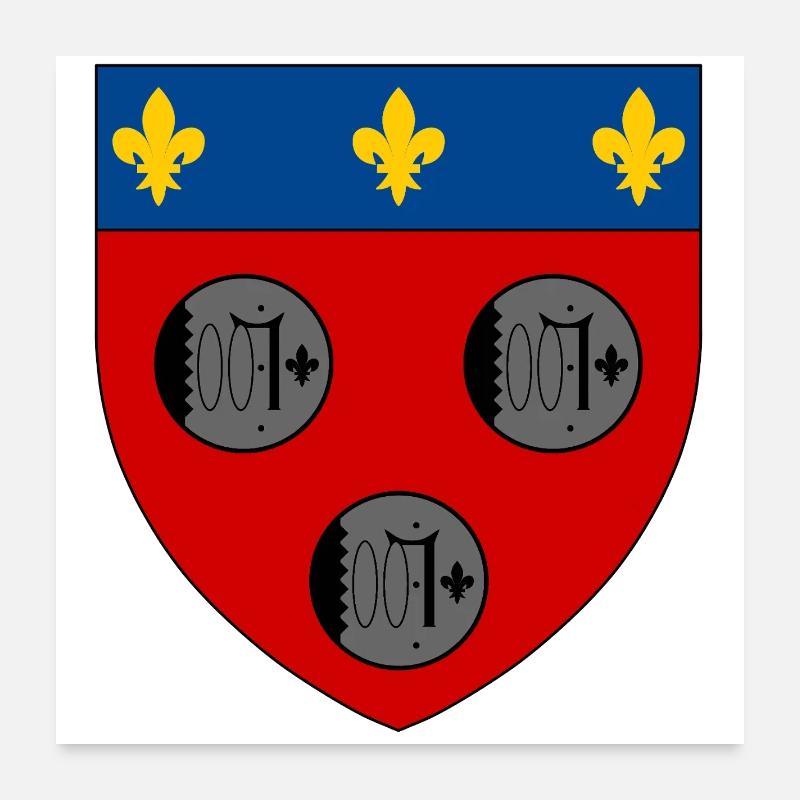 Wappen des Beauce - Poster 60x60 cm - Weiß