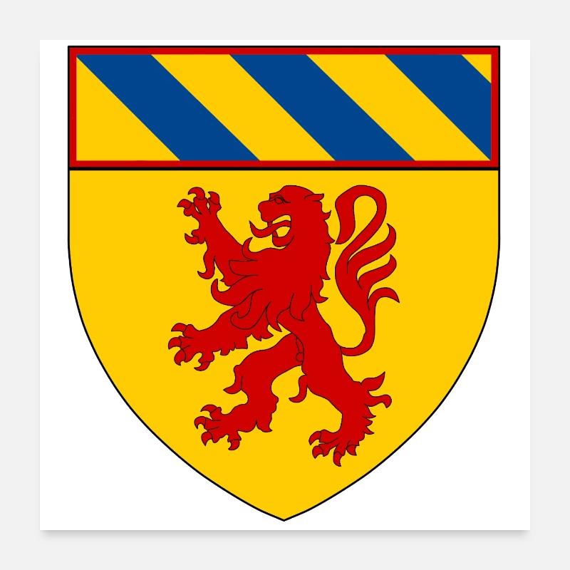 Wappen von Autun - Poster 60x60 cm - Weiß