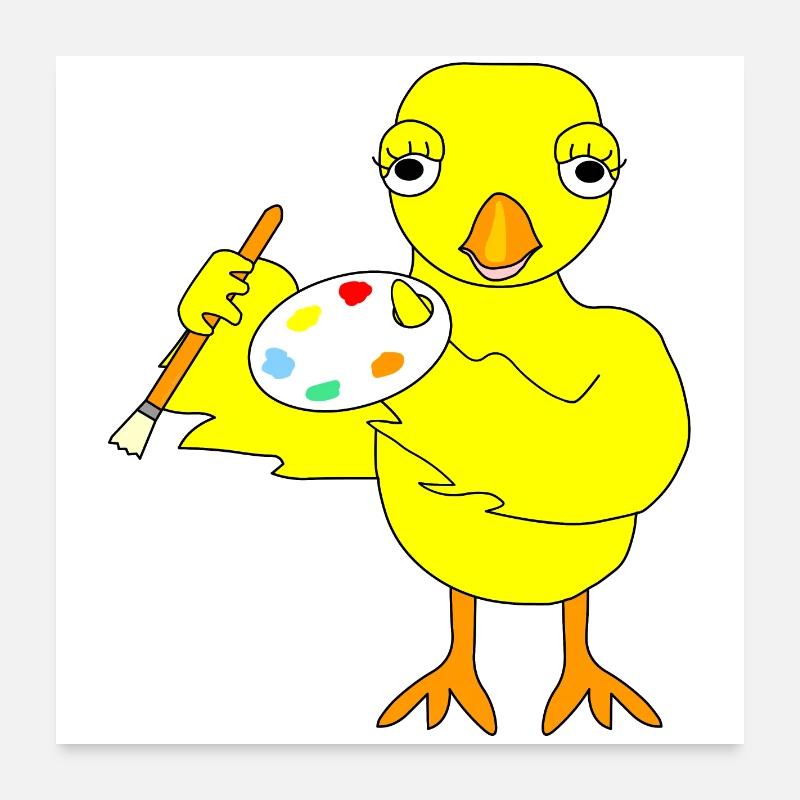Kunst-Küken Poster 60x60 cm