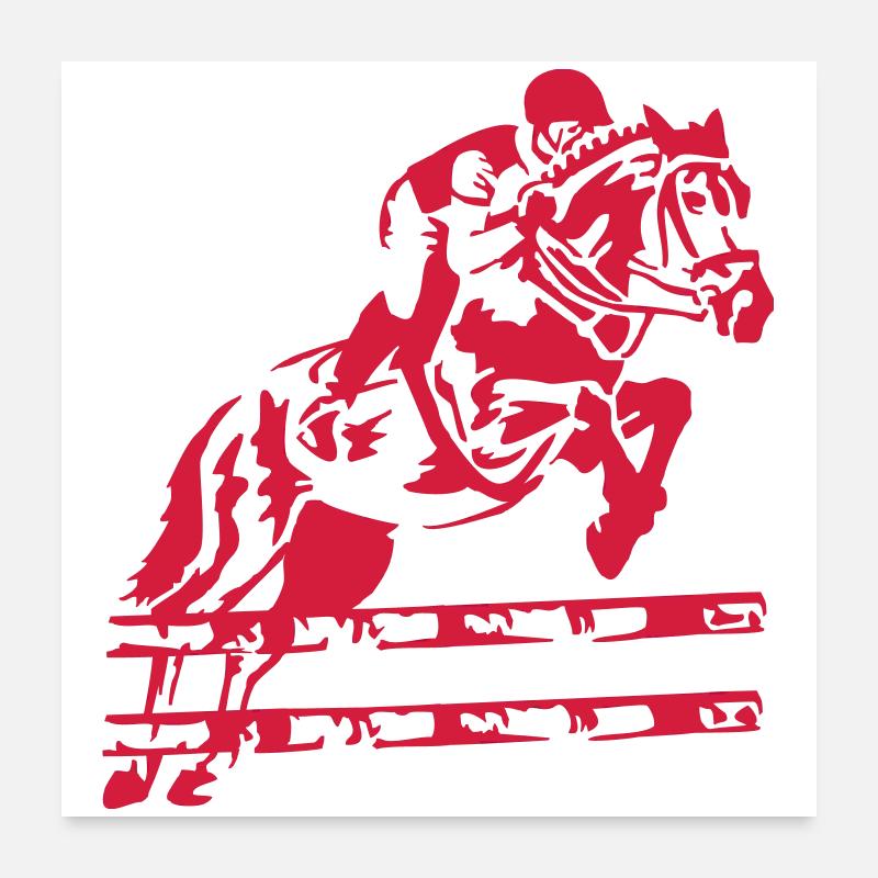 Reiten Reiter Springen Poster 60x60 cm