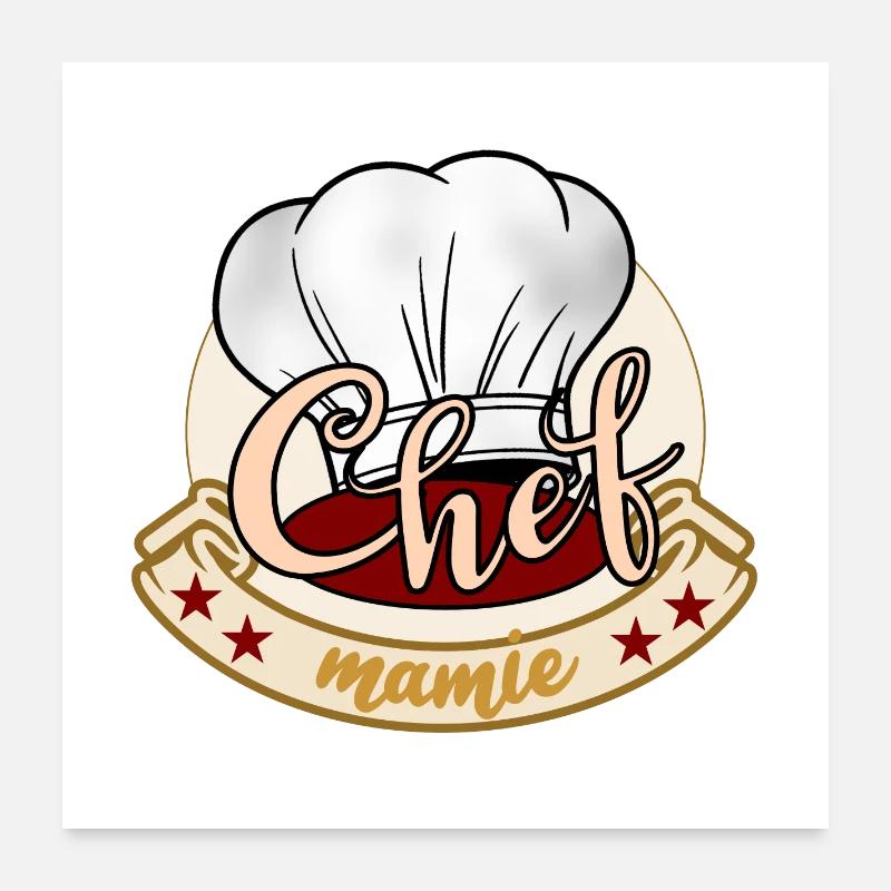 Chef cuisinier mamie Poster 60 x 60 cm