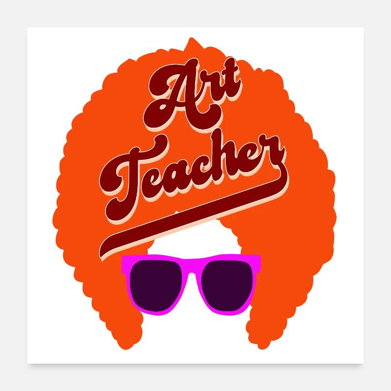 GROOVY RETRO ART TEACHER Poster 24" x 24" (60x60 cm)
