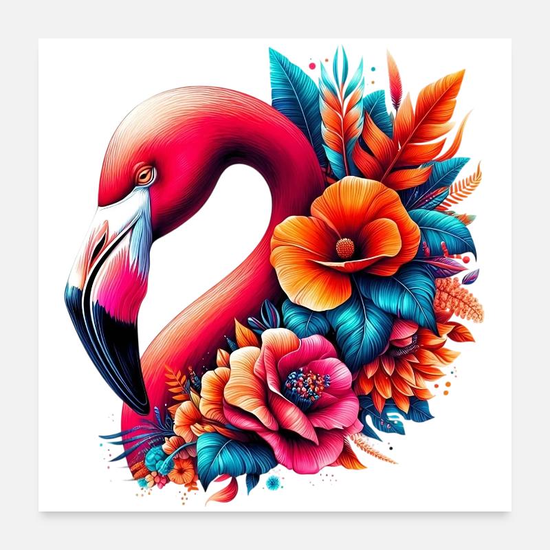 Flamingo Poster 60x60 cm