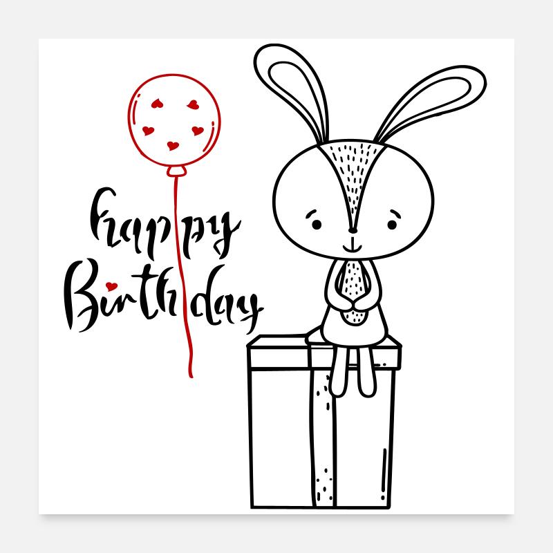 Bon anniversaire Poster 60 x 60 cm