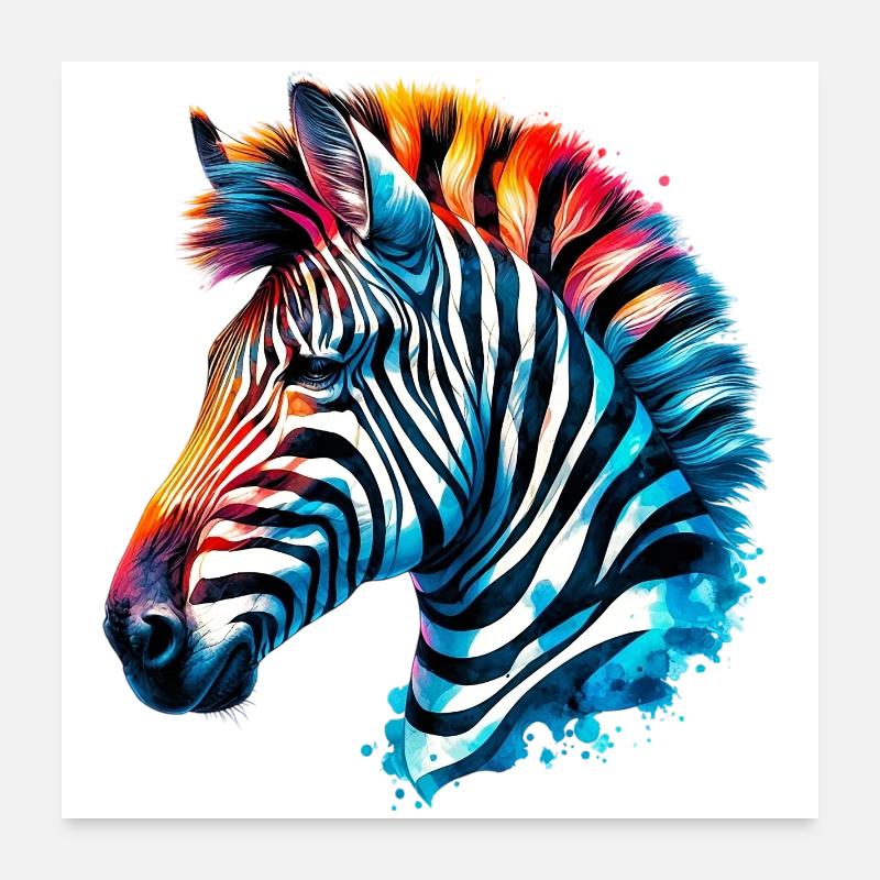 Zebra Poster 24" x 24" (60x60 cm)