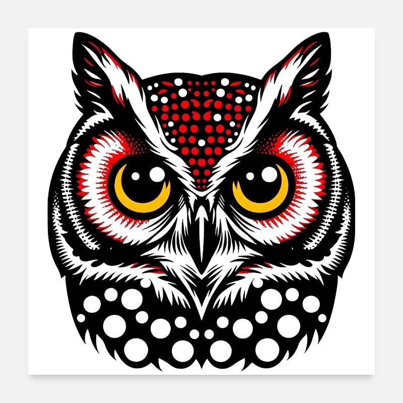 Hibou Poster 60 x 60 cm