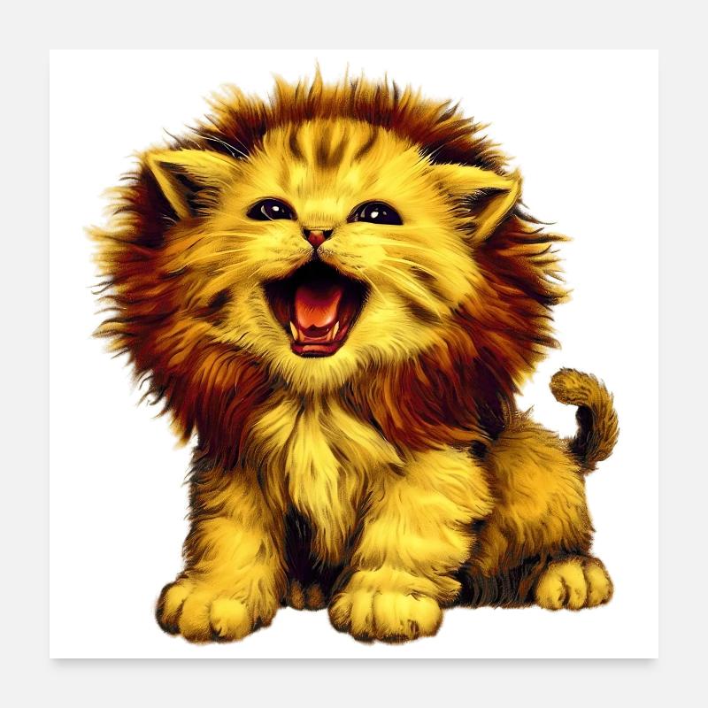 Chat Lion Poster 60 x 60 cm