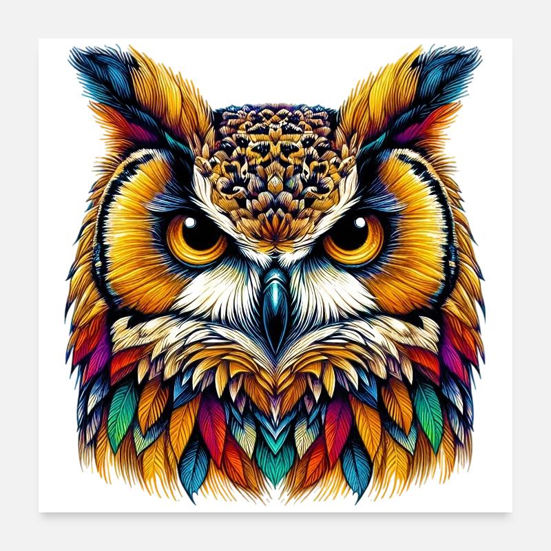 Hibou Poster 60 x 60 cm