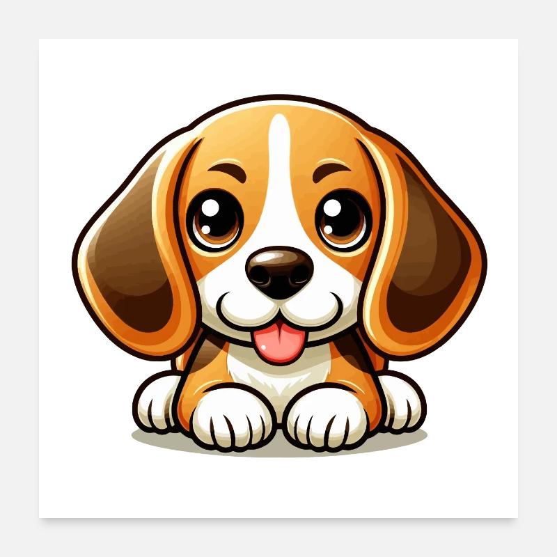 Mignon Chien Beagle Poster 60 x 60 cm