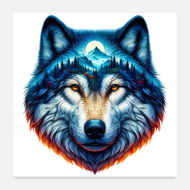 Loup Poster 60 x 60 cm