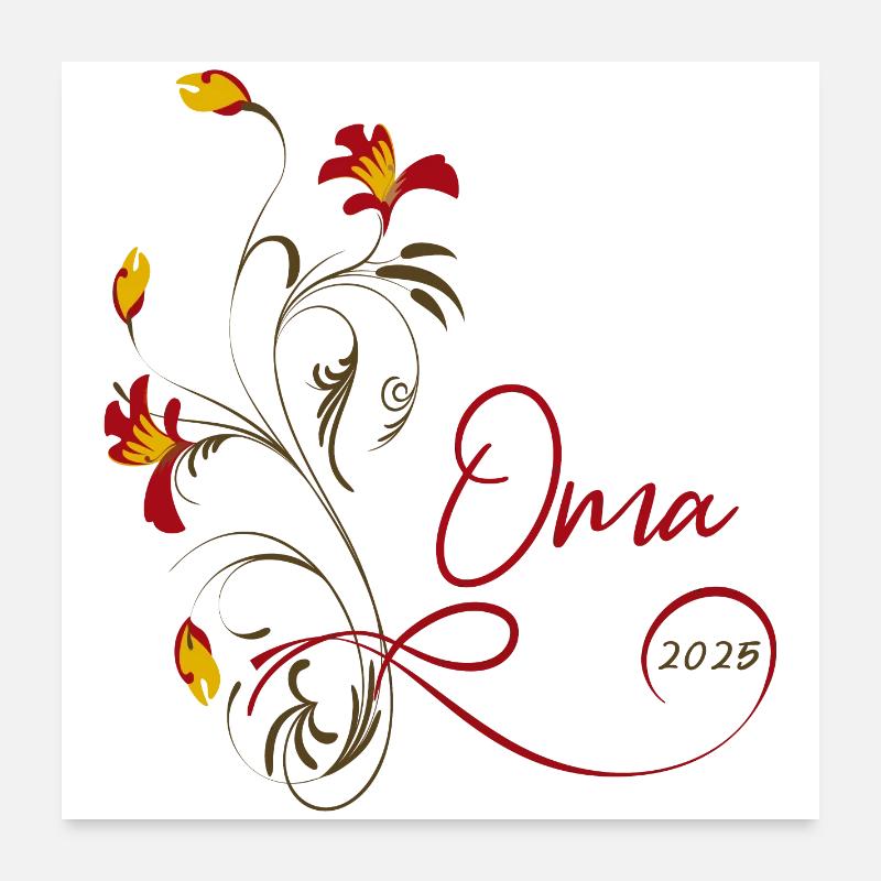 Oma 2025 - Poster 60x60 cm - Weiß