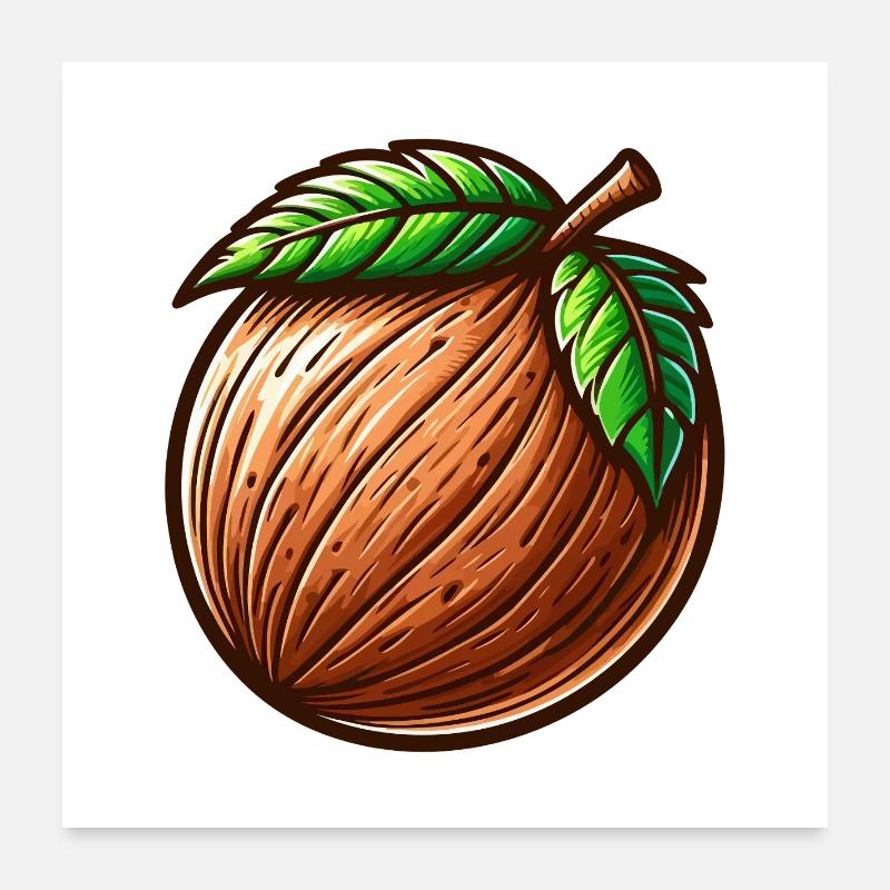 Coquille de Noix Naturelle Poster 60 x 60 cm