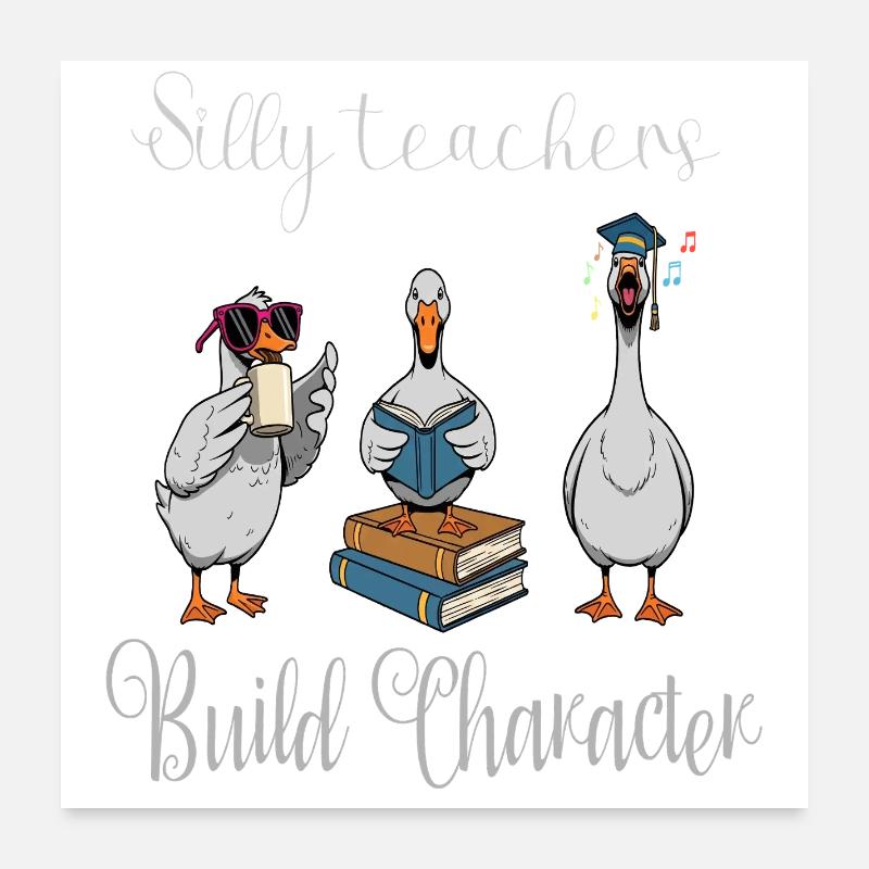 Pato Enseignant et Studieux Poster 60 x 60 cm