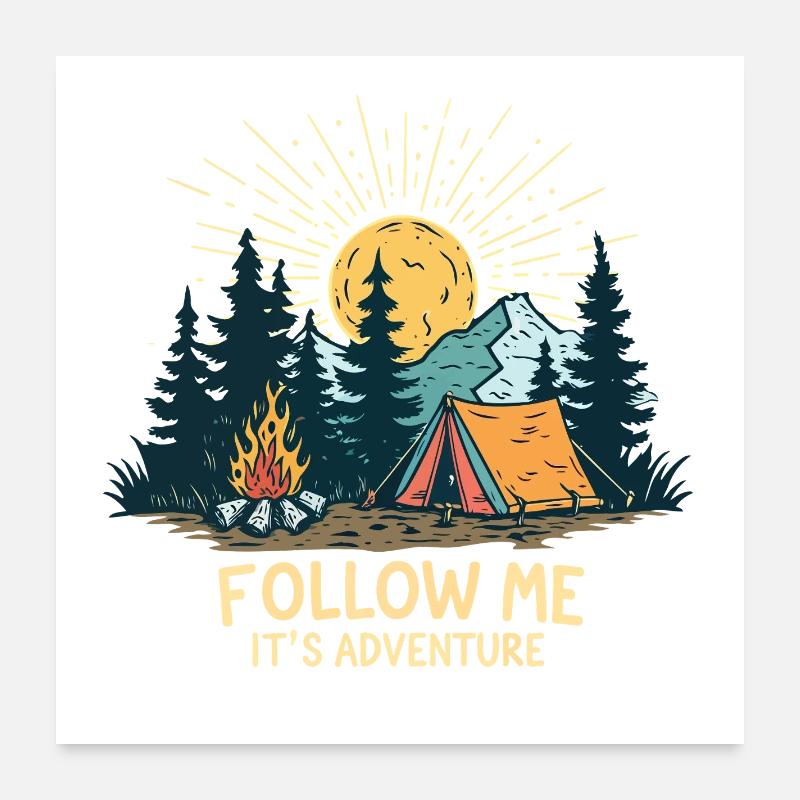 Aventure Nocturne en Nature Poster 60 x 60 cm