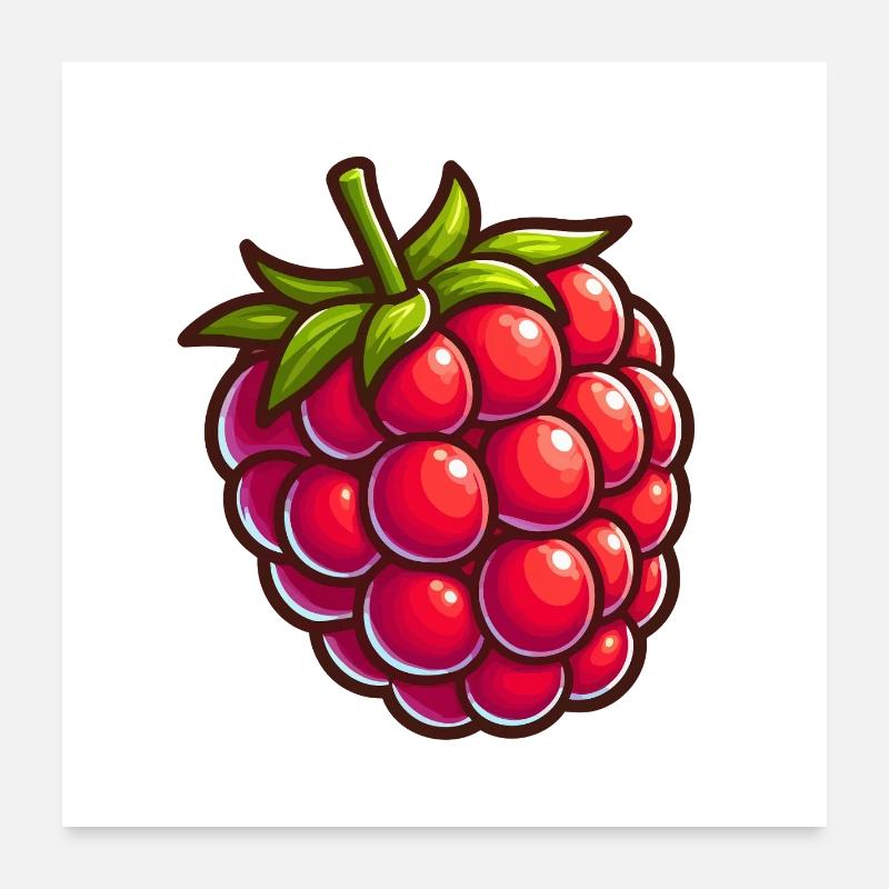 Framboise cartoon éclat Poster 60 x 60 cm