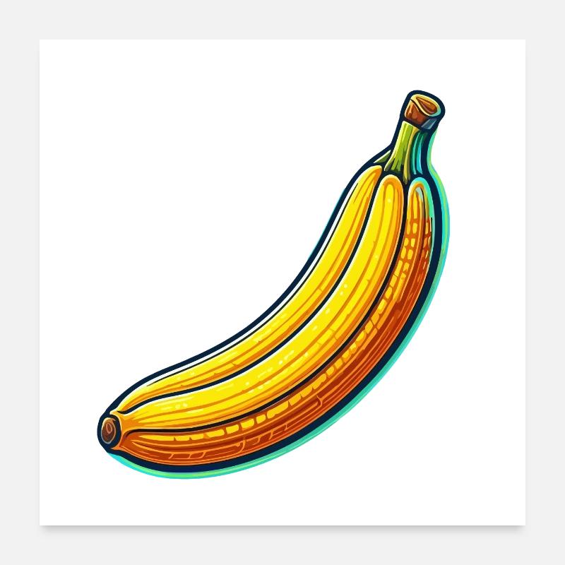 Banane Neon Pop Poster 60 x 60 cm