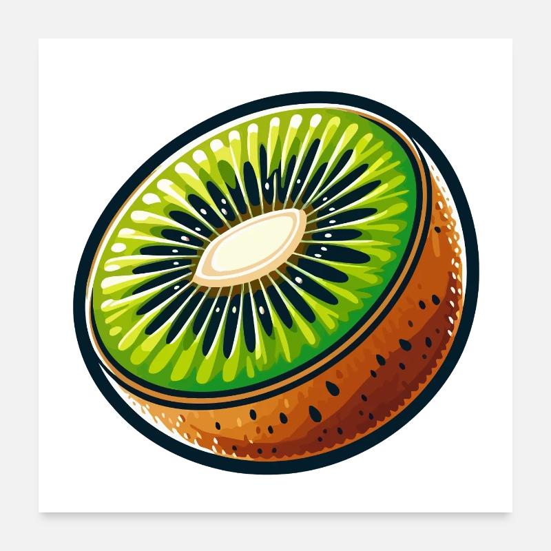 Bright Kiwi Slice Poster 24" x 24" (60x60 cm)