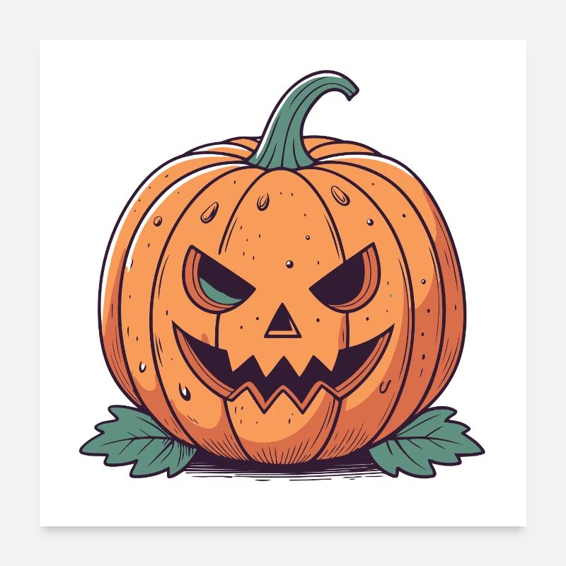 Citrouille Halloween Graphique Poster 60 x 60 cm