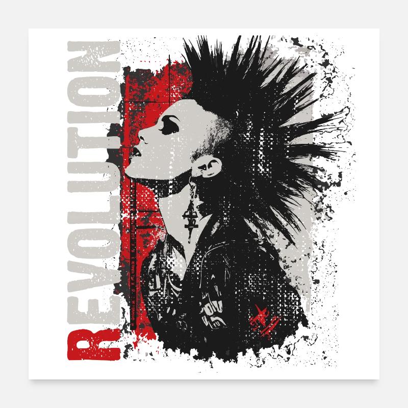 Punkrock Mädchen Revolution Poster 60x60 cm