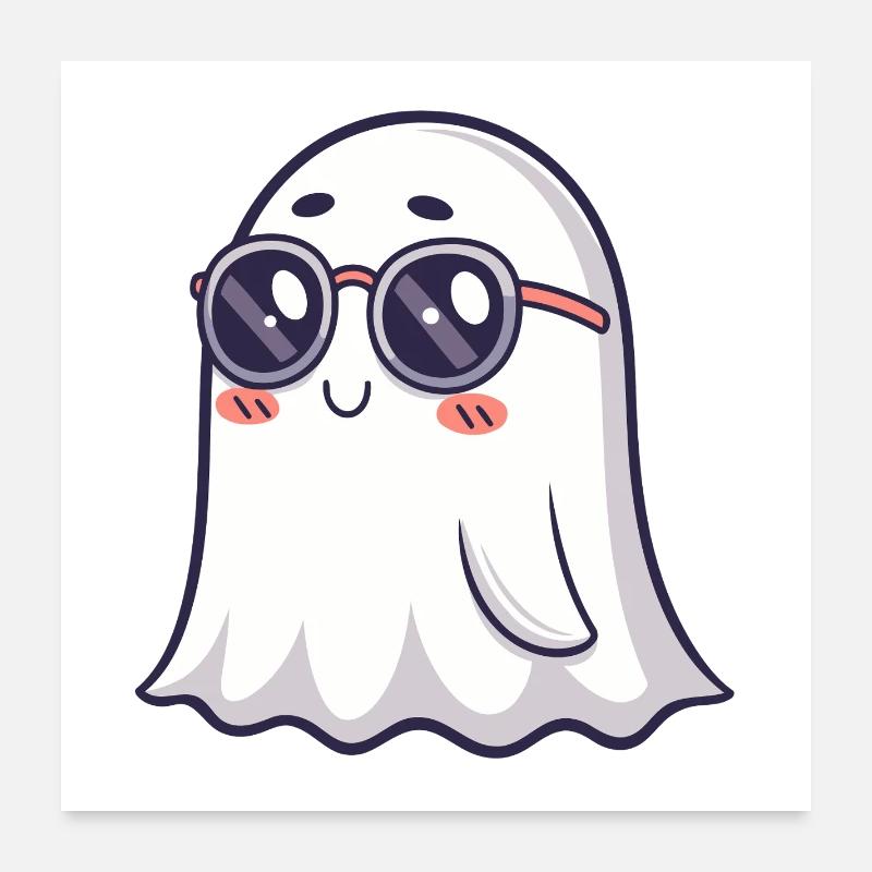 Retro Phantom Runde Brille Poster 60x60 cm